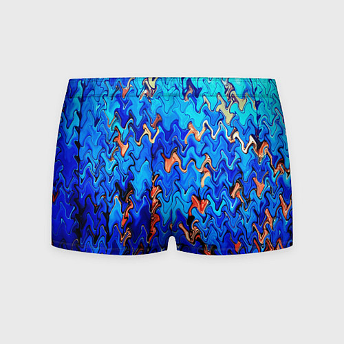 Мужские трусы Сине-голубой стекающая абстракция / 3D-принт – фото 2