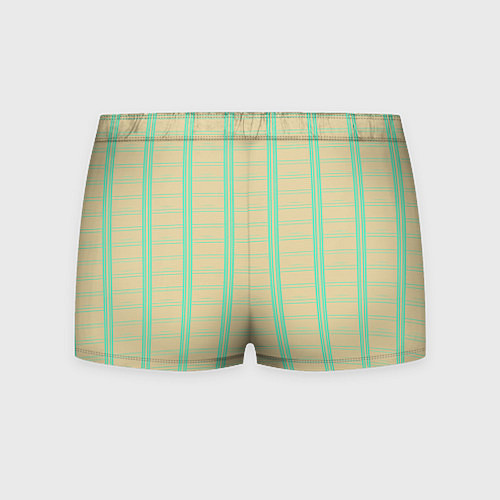 Мужские трусы Color beige cage blue stripes / 3D-принт – фото 2