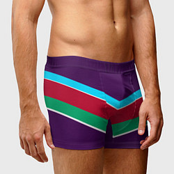 Трусы-боксеры мужские Фиолетовый с полосами, цвет: 3D-принт — фото 2