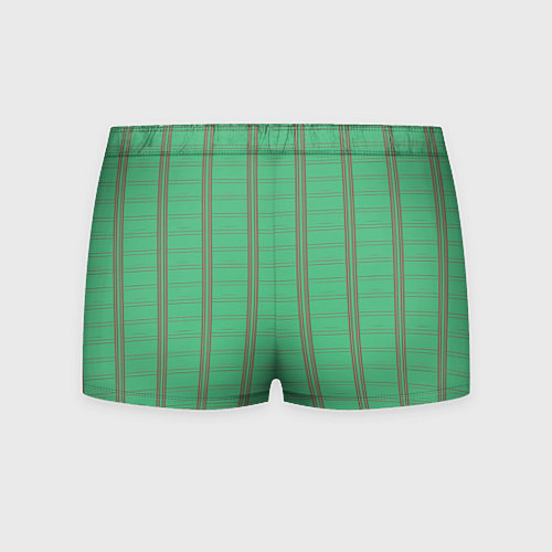 Мужские трусы Color green cage brown stripes / 3D-принт – фото 2
