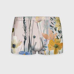 Трусы-боксеры мужские Цветы полевые, цвет: 3D-принт