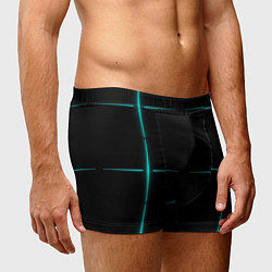 Трусы-боксеры мужские Color black blue stripes, цвет: 3D-принт — фото 2