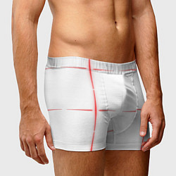 Трусы-боксеры мужские Color white red stripes, цвет: 3D-принт — фото 2