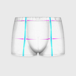 Трусы-боксеры мужские Color white blue pink stripes, цвет: 3D-принт