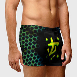 Трусы-боксеры мужские Doom соты кислотное лого, цвет: 3D-принт — фото 2