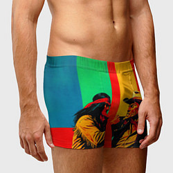 Трусы-боксеры мужские Ковбой против индейца поп-арт, цвет: 3D-принт — фото 2