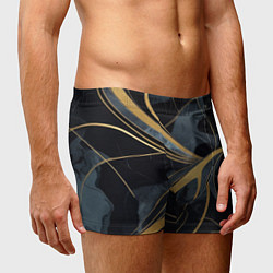 Трусы-боксеры мужские Мраморный узор с золотыми полосками, цвет: 3D-принт — фото 2