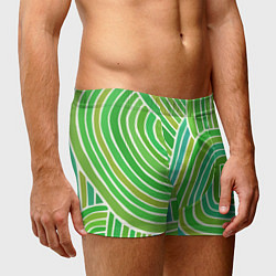 Трусы-боксеры мужские Абстрактный узор зеленый, цвет: 3D-принт — фото 2