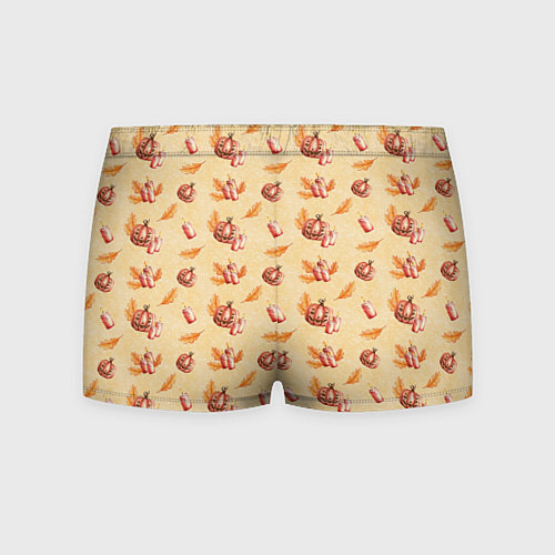 Мужские трусы Хеллоуин с тыквой и листьями / 3D-принт – фото 2