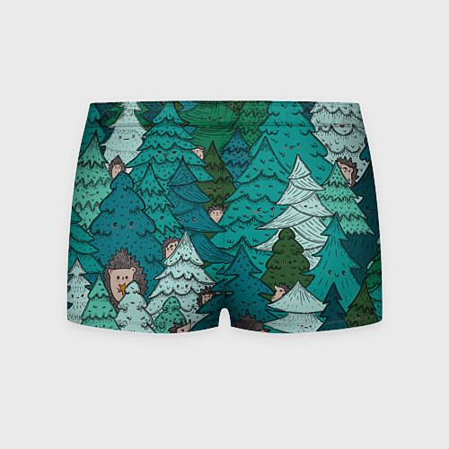 Мужские трусы Ежи в еловом лесу / 3D-принт – фото 2