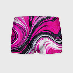 Трусы-боксеры мужские Розово белая абстракция, цвет: 3D-принт