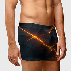 Трусы-боксеры мужские Оранжевые геометрические лучи, цвет: 3D-принт — фото 2