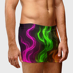 Трусы-боксеры мужские Разноцветное пламя огня, цвет: 3D-принт — фото 2
