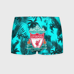 Трусы-боксеры мужские Ливерпуль голубые тропики, цвет: 3D-принт