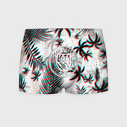 Трусы-боксеры мужские Манчестер сити глитч тропики, цвет: 3D-принт