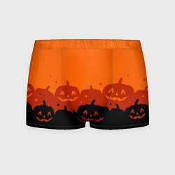 Трусы-боксеры мужские Хэллоуин счастливые тыквы, цвет: 3D-принт