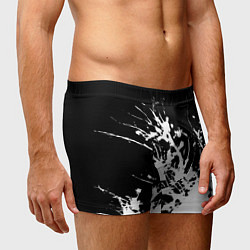 Трусы-боксеры мужские Взрывная белая краска на чёрном, цвет: 3D-принт — фото 2