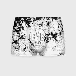 Трусы-боксеры мужские Borussia черно белые краски, цвет: 3D-принт
