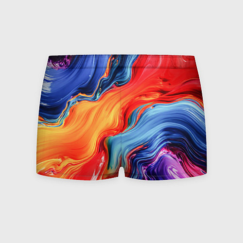 Мужские трусы Красно-синие масляные краски смешение абстракция / 3D-принт – фото 2