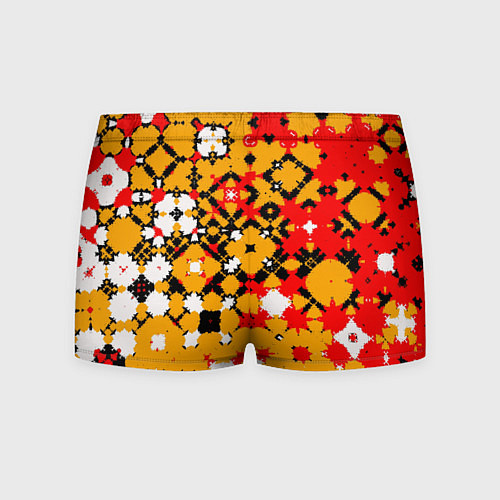 Мужские трусы Красно-желтая геометрическая абстракция / 3D-принт – фото 2