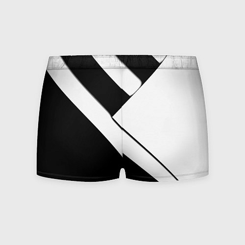 Мужские трусы Реал Мадрид черно белые полосы / 3D-принт – фото 2