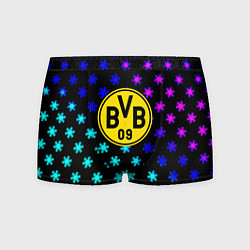 Трусы-боксеры мужские Borussia неоновые снежинки, цвет: 3D-принт
