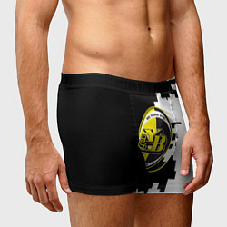 Трусы-боксеры мужские Янг Бойз черно белая геометрия, цвет: 3D-принт — фото 2