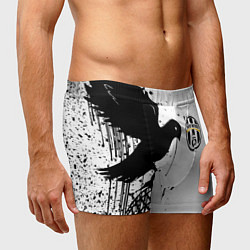 Трусы-боксеры мужские Ювентус черная птица краски, цвет: 3D-принт — фото 2