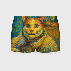 Мужские трусы Кот-мем бу в стиле Ван Гога
