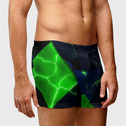 Трусы-боксеры мужские Neon tile green, цвет: 3D-принт — фото 2