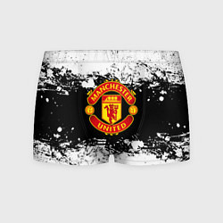 Мужские трусы Манчестер Юнайтед черно белые краски лого