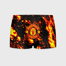 Трусы-боксеры мужские Манчестер Юнайтед огненные краски, цвет: 3D-принт