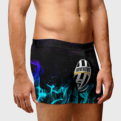 Трусы-боксеры мужские Ювентус неоновый огонь, цвет: 3D-принт — фото 2