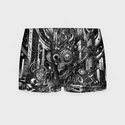 Мужские трусы Cyber urban skull - ai art fantasy