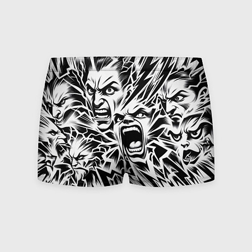 Мужские трусы Свирепые лица и молнии - нейроарт / 3D-принт – фото 2