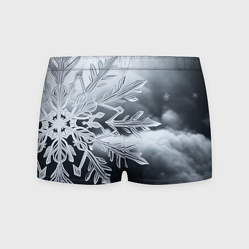 Мужские трусы Снежинка на черно белое / 3D-принт – фото 2