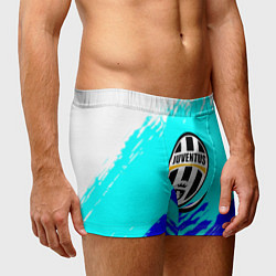 Трусы-боксеры мужские Ювентус краски штрихи текстура, цвет: 3D-принт — фото 2