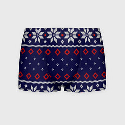 Трусы-боксеры мужские Вязаный новогодний узор, цвет: 3D-принт