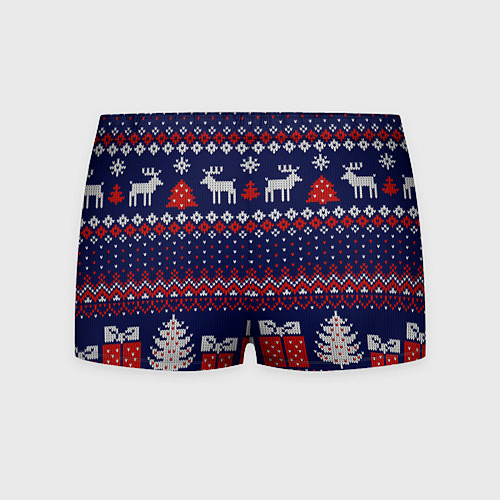 Мужские трусы Новогодний вязаный паттерн / 3D-принт – фото 2
