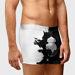 Трусы-боксеры мужские Реал Мадрид черно белые краски, цвет: 3D-принт — фото 2