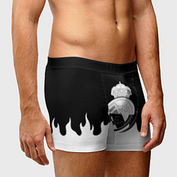 Трусы-боксеры мужские Реал Мадрид огонь белый, цвет: 3D-принт — фото 2