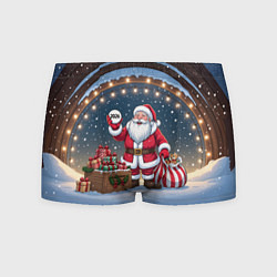 Мужские трусы Санта с мешком подарков