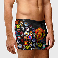 Трусы-боксеры мужские Манчестер логотипы команд, цвет: 3D-принт — фото 2