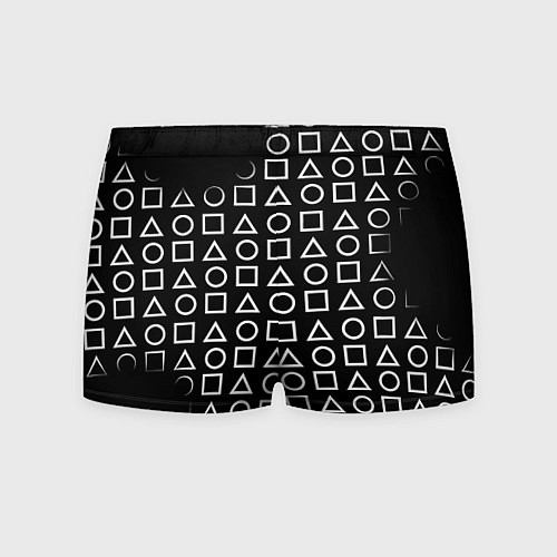 Мужские трусы Borussia геометрия черно белая / 3D-принт – фото 2