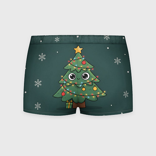 Мужские трусы Новогодняя елочка с огоньками / 3D-принт – фото 2
