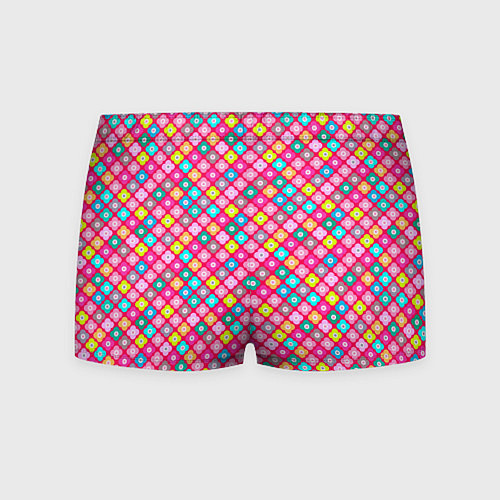 Мужские трусы Разноцветный цветочный узор ретро / 3D-принт – фото 2