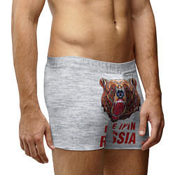 Трусы-боксеры мужские Bear: Made in Russia, цвет: 3D-принт — фото 2