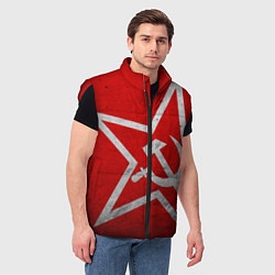 Мужской жилет Флаг СССР: Серп и Молот, цвет: 3D-красный — фото 2