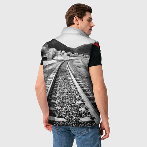 Мужской жилет Железная дорога / 3D-Красный – фото 4