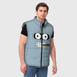 Мужской жилет Лицо Бендера, цвет: 3D-светло-серый — фото 2